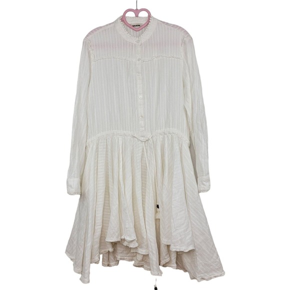 Zadig & Voltaire White Ranil Embroidered Cotton Mini Dress White Size Medium - Picture 1 of 11